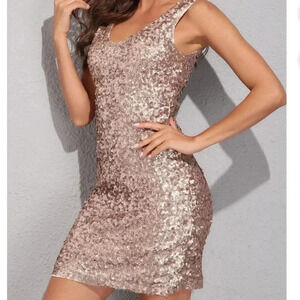 Pretty Guide Sleeveless Women's Vintage Sequin Mini Dress